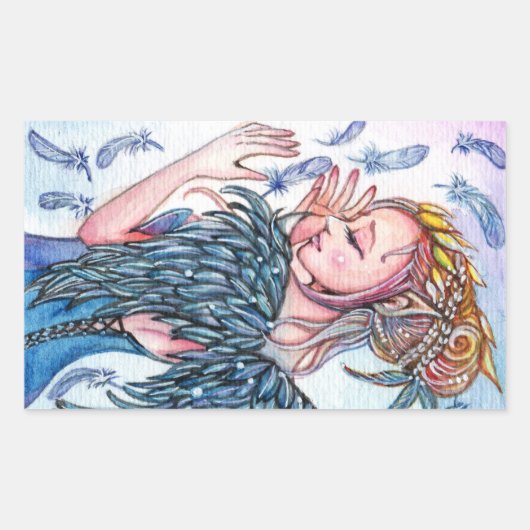 Sticker Rectangulaire Magie de plume (Devant)