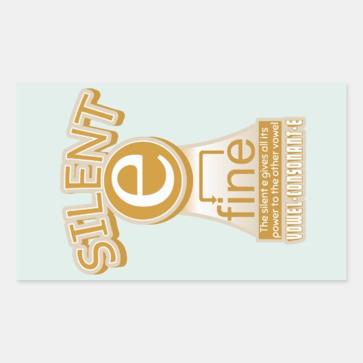 Sticker Rectangulaire Magie e règle PHONIQUE apprentissage anglais (Devant)