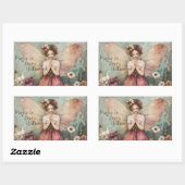 Sticker Rectangulaire Magique Whimsical Fairy & Flower Garden avec devis (Feuille)