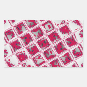 Sticker Rectangulaire Magnifique Incroyable Art Miroir Image Rouge Éléga