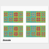 Sticker Rectangulaire Magnifique jolie maya ethnique Imprimer design vec (Feuille)