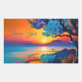 Sticker Rectangulaire Magnifique lever de soleil sur l'étang Merci (Devant)