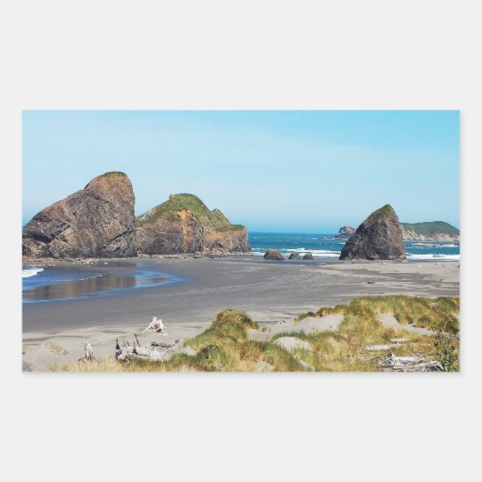Sticker Rectangulaire Magnifique paysage côtier de l'Oregon (Devant)