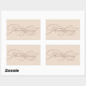 Sticker Rectangulaire Magnifique script de Thanksgiving heureux (Feuille)