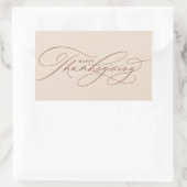 Sticker Rectangulaire Magnifique script de Thanksgiving heureux (Sac)