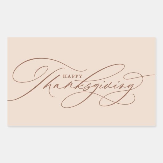 Sticker Rectangulaire Magnifique script de Thanksgiving heureux (Devant)