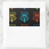 Sticker Rectangulaire Magnifique typographie du drapeau papillon kenyan (Sac)