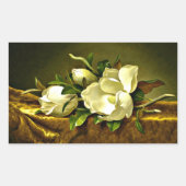 Sticker Rectangulaire Magnolias sur le tissu en velours or (Devant)