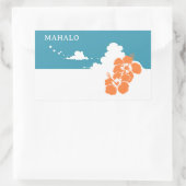 Sticker Rectangulaire MAHALO Hibiscus Blue Sky Rectangle (Sac)