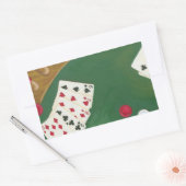 Sticker Rectangulaire Main de Poker gagnante six à dix (Enveloppe)