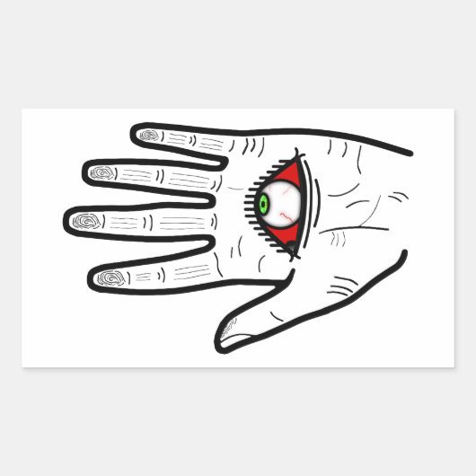 Sticker Rectangulaire Main oculaire omnisciente (Devant)
