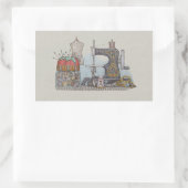 Sticker Rectangulaire Main Powered Sewing (Sac)