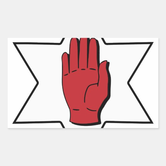 Sticker Rectangulaire Main rouge de l'Ulster (Devant)