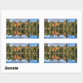 Sticker Rectangulaire Maine Automne automne Foliage Lake Réflexions (Feuille)