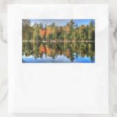 Sticker Rectangulaire Maine Automne automne Foliage Lake Réflexions (Sac)