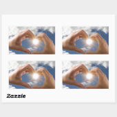 Sticker Rectangulaire Mains d'amour (Feuille)