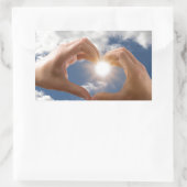 Sticker Rectangulaire Mains d'amour (Sac)