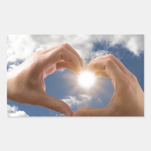 Sticker Rectangulaire Mains d'amour (Devant)