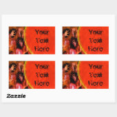 Sticker Rectangulaire Mains de feu (Feuille)