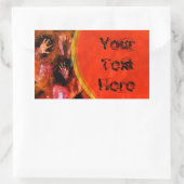 Sticker Rectangulaire Mains de feu (Sac)