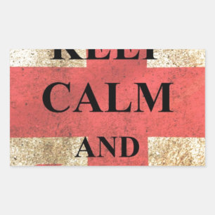 Sticker Rectangulaire Maintenez calme pour continuer le drapeau