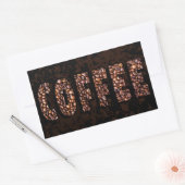 Sticker Rectangulaire Mais les premiers haricots au café (Enveloppe)