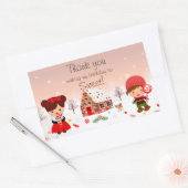Sticker Rectangulaire Maison en pain d'épice Décoration Merci de fête (Enveloppe)