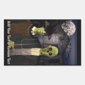 Sticker Rectangulaire Maison hantée Halloween American Gothic (Devant)