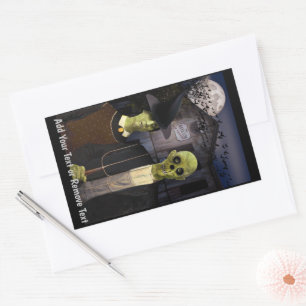 Sticker Rectangulaire Maison hantée Halloween American Gothic
