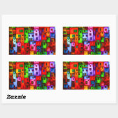 Sticker Rectangulaire Maisons colorées 3 (Feuille)