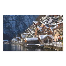 Maisons en bois au bord du lac à Hallstatt, Autric