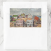 Sticker Rectangulaire Maisons Plage (Sac)