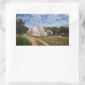 Sticker Rectangulaire Maisons Trulli dans les Pouilles/Pouilles (Sac)