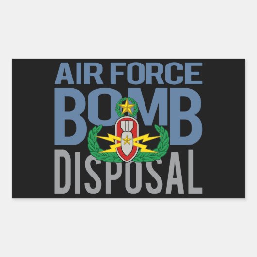 Sticker Rectangulaire Maître EOD de la Force aérienne (Devant)
