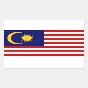 Sticker Rectangulaire Malaisie : Drapeau de Malaisie