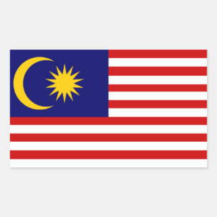 Sticker Rectangulaire Malaisie : Drapeau de Malaisie