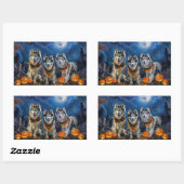 Sticker Rectangulaire Malamute d'Alaska Halloween Épouvantable  (Feuille)
