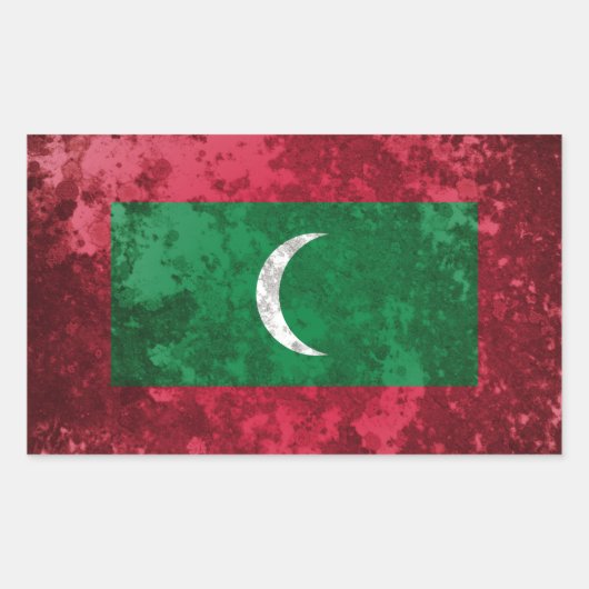 Sticker Rectangulaire Maldives (Devant)