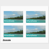 Sticker Rectangulaire Maldives (Feuille)