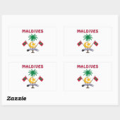 Sticker Rectangulaire MALDIVES Armoiries (Feuille)