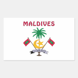 Sticker Rectangulaire MALDIVES Armoiries