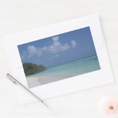 Sticker Rectangulaire Maldives Ciel bleu mer nuages de sable Modèle pers (Enveloppe)