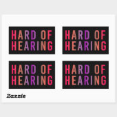 Sticker Rectangulaire Malentendante, Perte auditive, Sourde (Feuille)