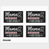 Sticker Rectangulaire Mama est. 2026 Pregnancy Announcement Mom  (Feuille)