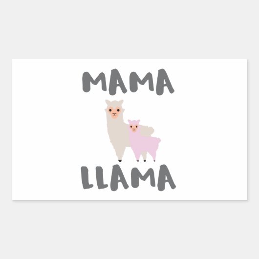 Sticker Rectangulaire Mama Llama Maman (Devant)
