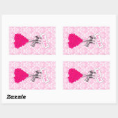 Sticker Rectangulaire Maman avec un éléphant rose (Feuille)