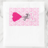 Sticker Rectangulaire Maman avec un éléphant rose (Sac)