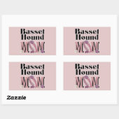 Sticker Rectangulaire MAMAN de Basset Hound (Feuille)