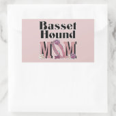 Sticker Rectangulaire MAMAN de Basset Hound (Sac)