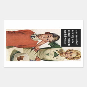 Sticker Rectangulaire Maman en colère et gâteau en ruine - Vintage Funny